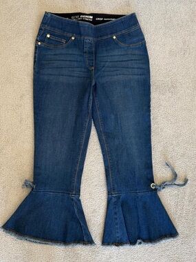 Women’s Dark Blue Flare Crop Jeans